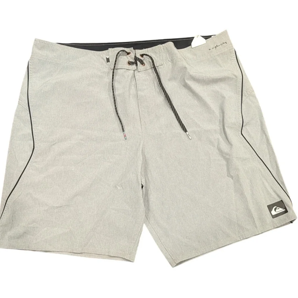 NWT Quiksilver Highline Boardshorts Mens Size 40 Grey 4 Way Stretch Swim‎ Trunks
